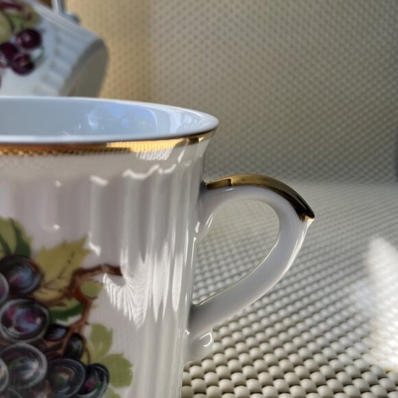 4 Mugs Fruit Pattern Made in Japan Golden Rim - Picture 12 of 14